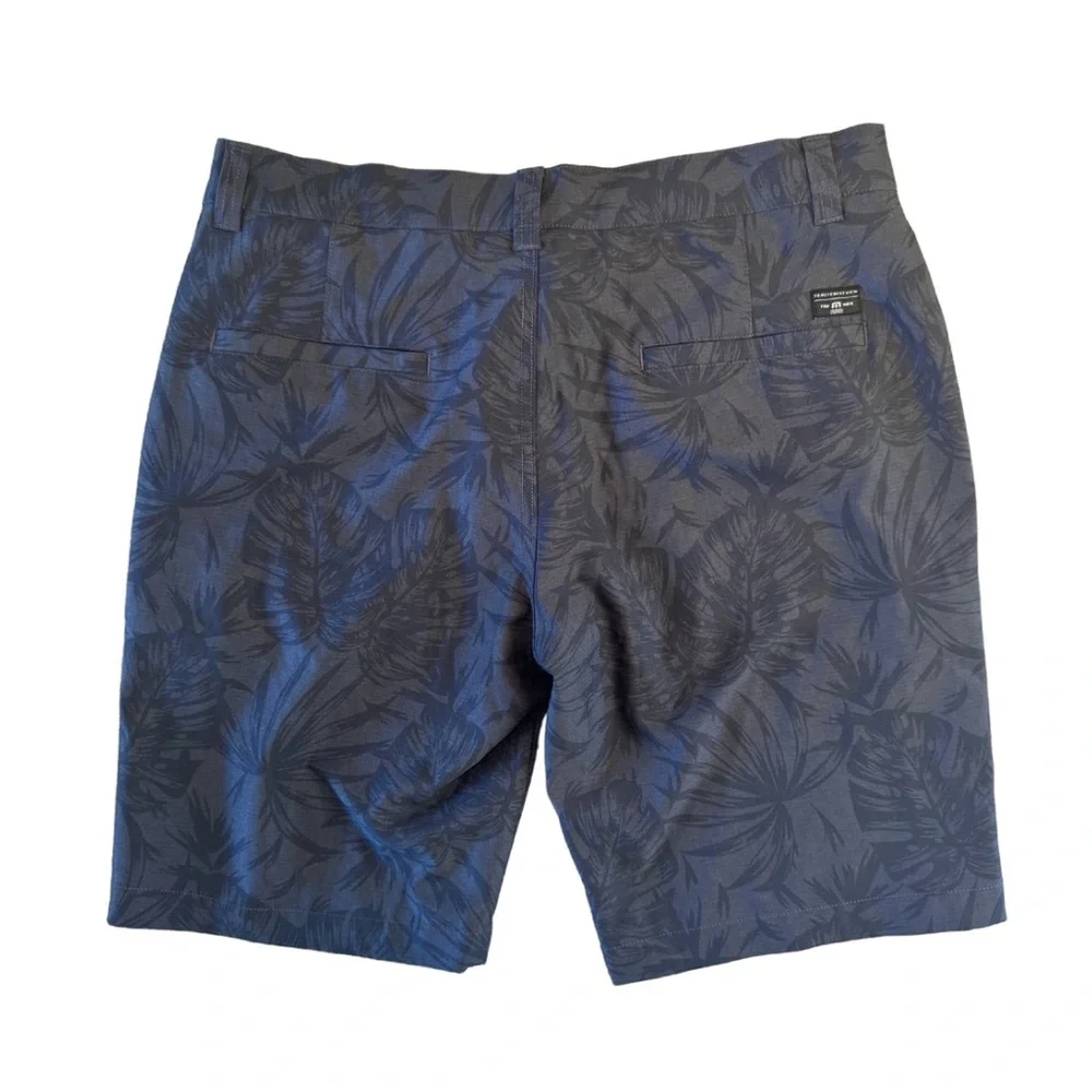 Travis Mathew Grey Leaf Print Shorts